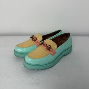 Circus NY Darielle Pastel Colorblock Platform Lug Sole Loafers Mint Yellow 8.5